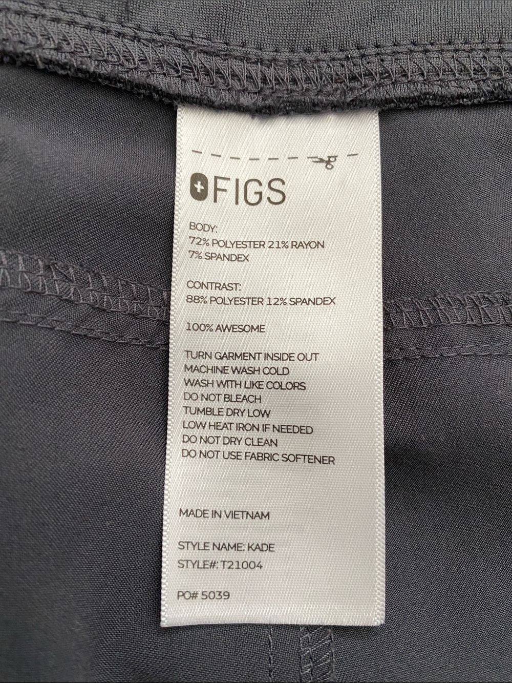 Figs Kade scrub pants with Red Drawstring size large - Picture 3 of 4